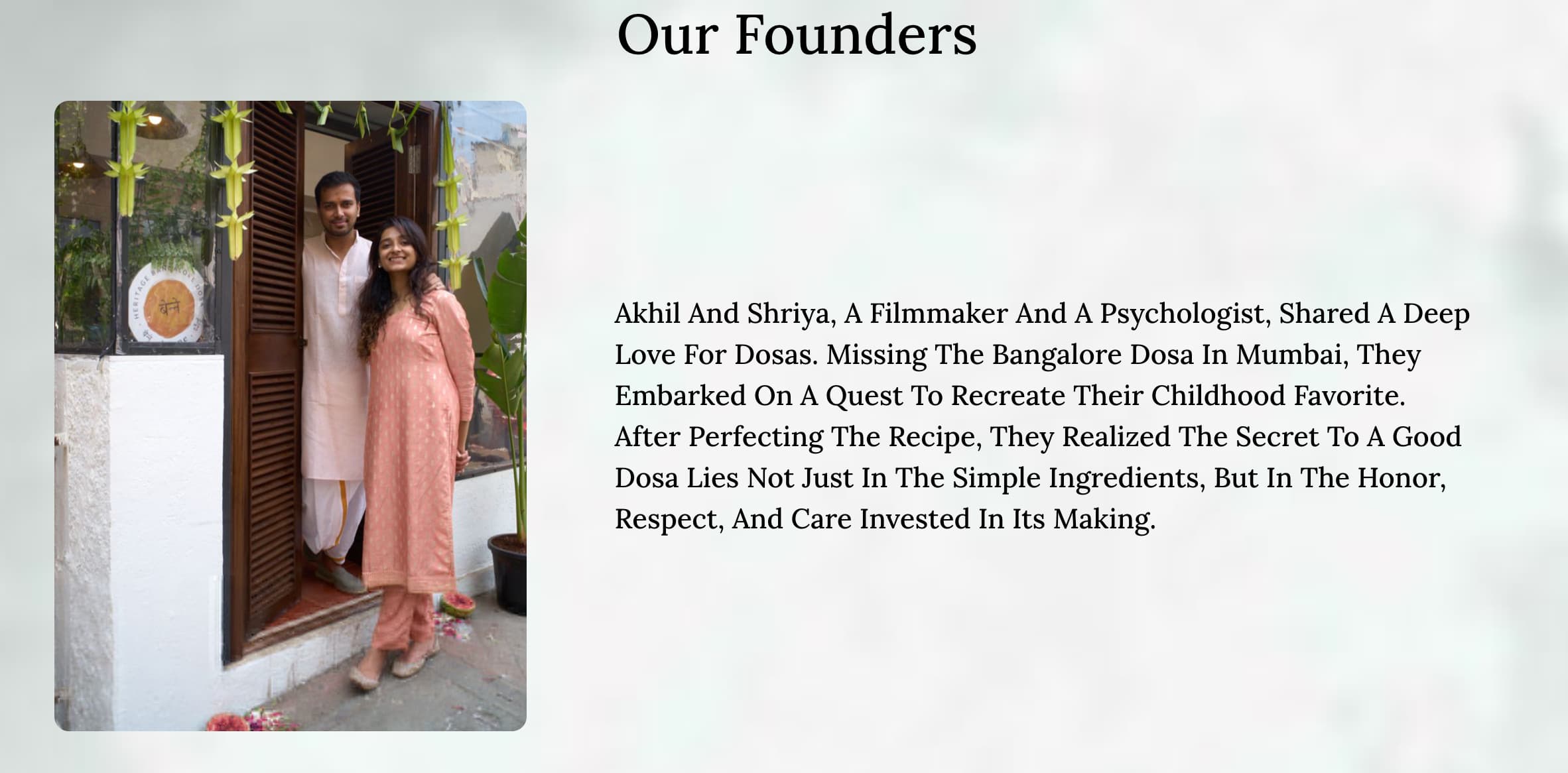 Story Of Benne Dosa